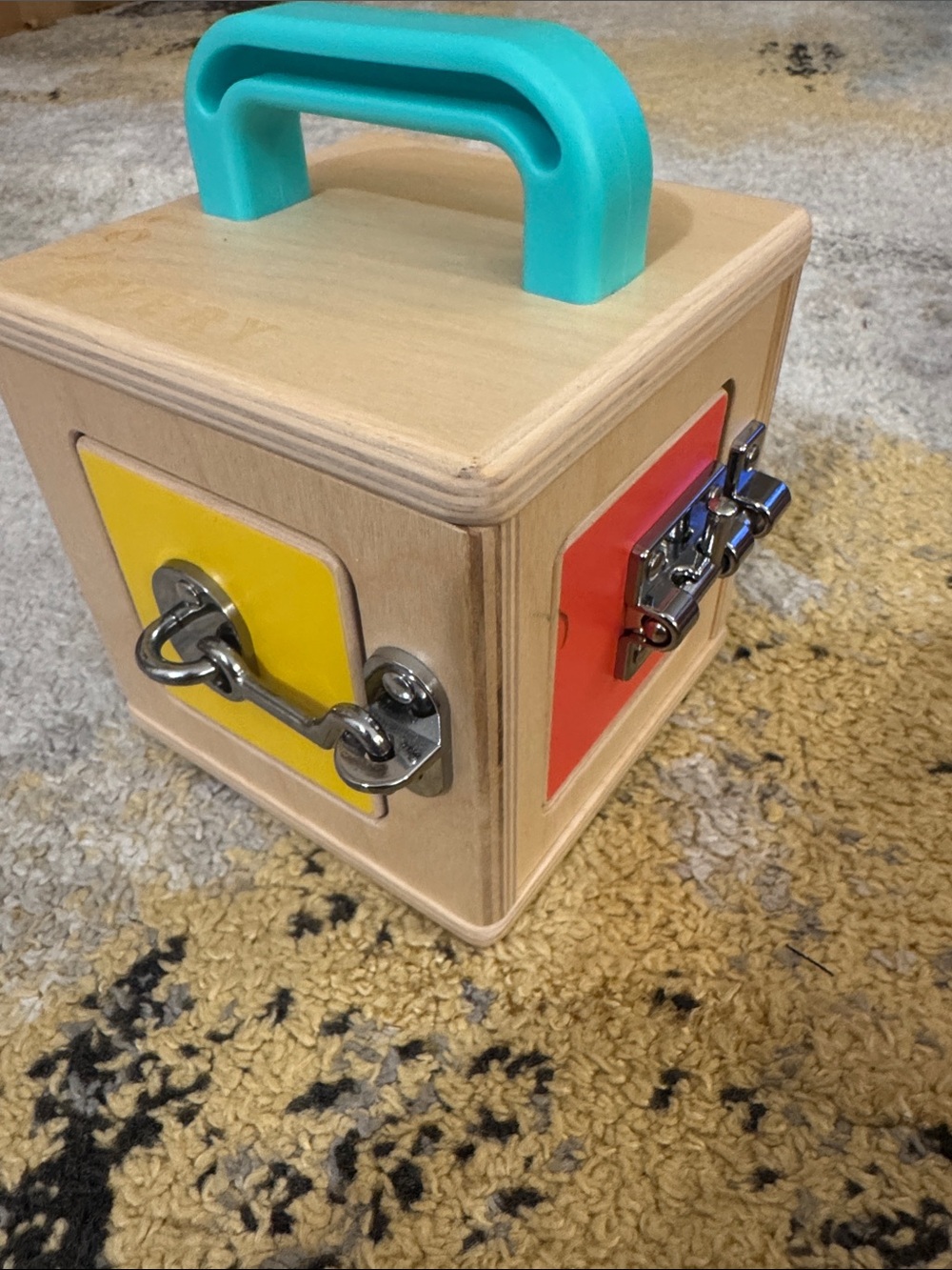 Lovevery Kids Wooden Lock Box Toy Montessori Busy Box